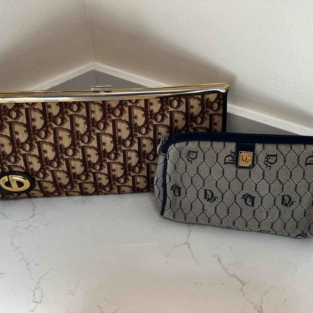Vintage Dior Clutch x Makeup/Mini Zip - Lot of 2